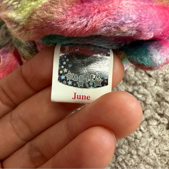 Vintage Ty 2001 The Birthday Beanies Collection June Plush Bear Beanie Baby - Picture 7 of 9